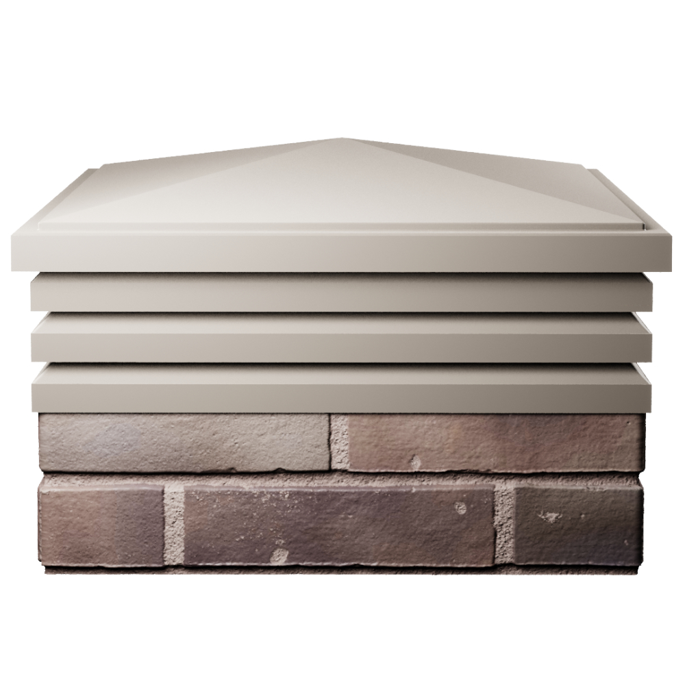 Колпак Zking Бона ХайТек Бежевый на столб 2х2 кирпича (513х513мм) Елец фото