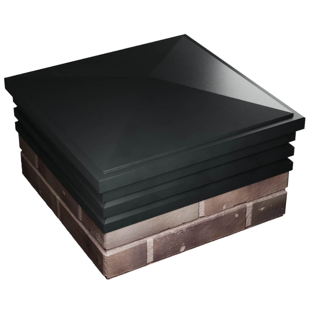 Колпак Zking Бона ХайТек Черный на столб 2х2 кирпича (513х513мм) в Ельце фото