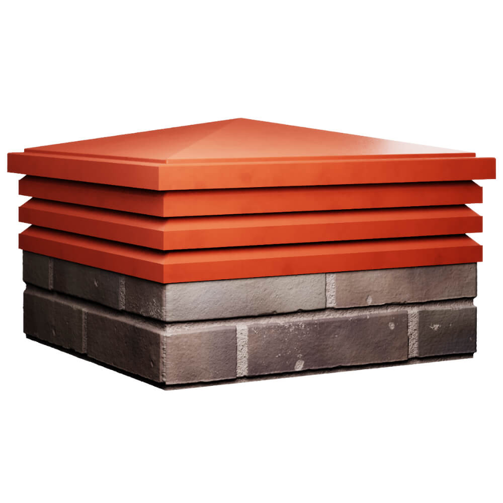 Колпак Zking Бона ХайТек Красный на столб 2х2 кирпича (513х513мм) в Ельце фото