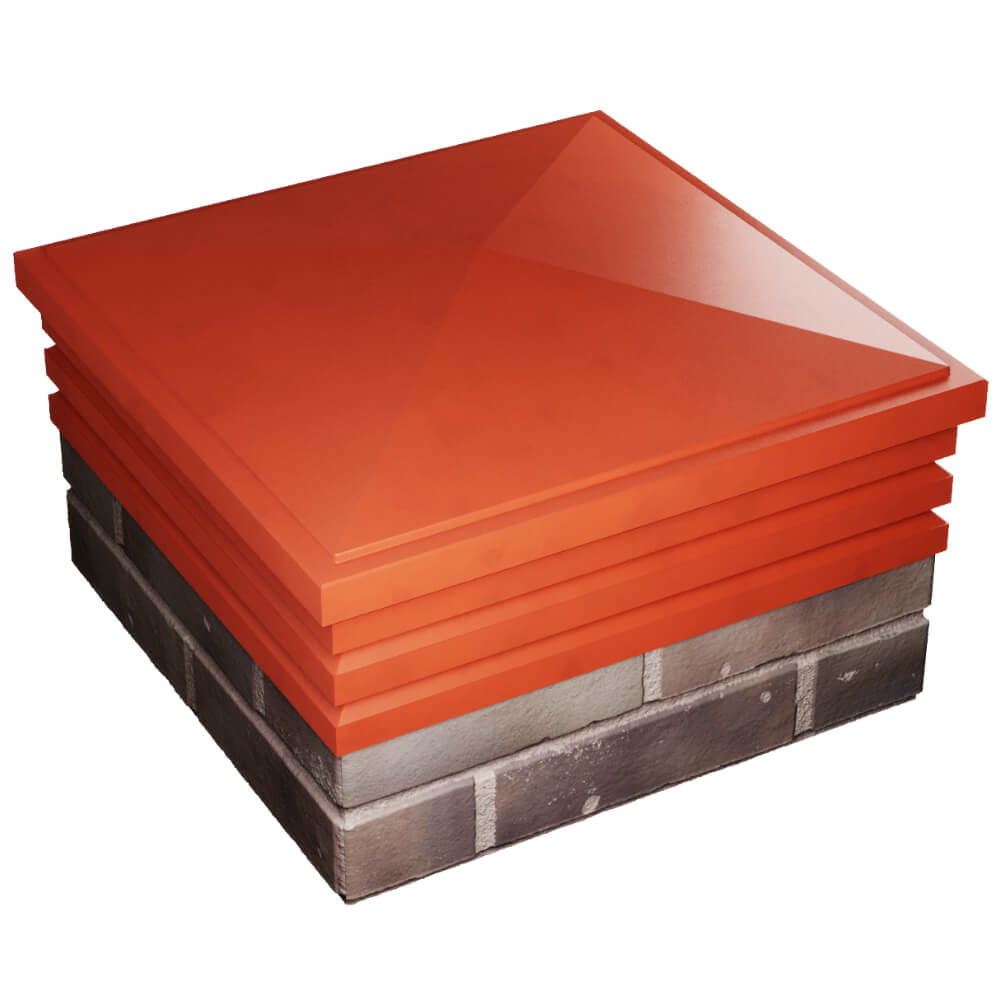 Колпак Zking Бона ХайТек Красный на столб 2х2 кирпича (513х513мм) в Ельце фото